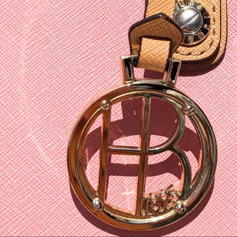 Henri Bendel West 57th Satchel Pink Canvas & Leather Tote Bag - Picture 2 of 10